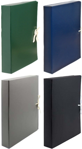 Короб архивный бумвиниловый на завязках «Авира», корешок 40 мм, 320*230*40 мм, ассорти