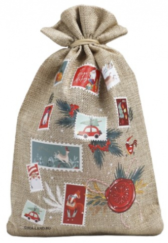 Мешочек новогодний подарочный с термонаклейкой «Для тебя», 20*30 см