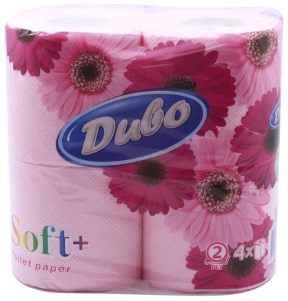 Бумага туалетная «Диво», 4 рулона, ширина 100 мм, розовая