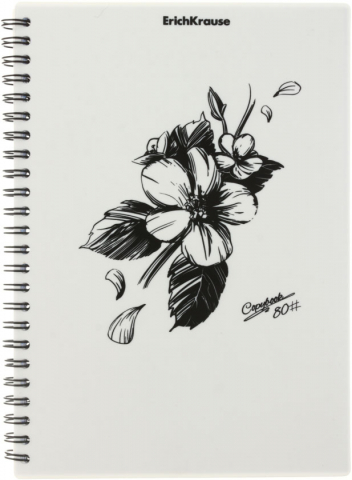 Тетрадь общая А5, 80 л. на гребне ErichKrause, 150*210 мм, клетка, Black&White Тетрадь общая А5, 80 л. на гребне ErichKrause, 150*210 мм, клетка, Black&White