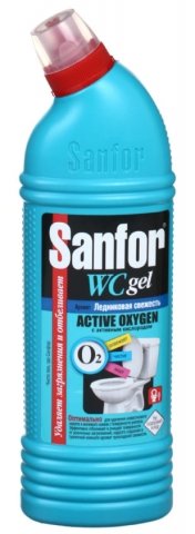 Средство для чистки сантехники Sanfor WC Gel, 750 г, «Ледниковая свежесть» Средство для чистки сантехники Sanfor WC Gel, 750 г, «Ледниковая свежесть»