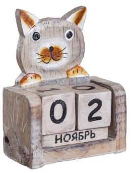 Календарь деревянный настольный, 7*4*10 см, «Кошка» Календарь деревянный настольный, 7*4*10 см, «Кошка»