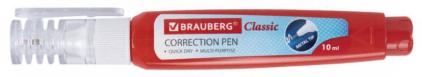 Корректирующая ручка Brauberg Standard Classic, 10 мл, металлический пишущий узел