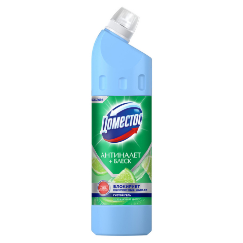 Средство для мытья сантехники Domestos 750 мл, «Антиналет + блеск. Освежающий цитрус»