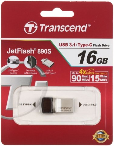 Флэш-накопитель Transcend JetFlash 890s, 16Gb