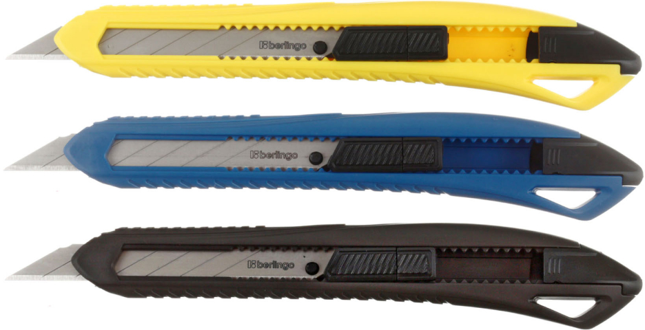 Нож канцелярский Berlingo Razzor 100 ширина лезвия 9 мм, ассорти Нож канцелярский Berlingo Razzor 100 ширина лезвия 9 мм, ассорти