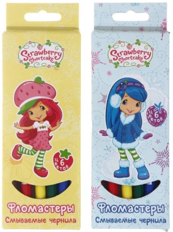 Фломастеры смываемые Strawberry Shortcake, 6 цветов, толщина линии 1-2 мм, вентилируемый колпачок, ассорти (цена за 1 набор) Фломастеры смываемые Strawberry Shortcake, 6 цветов, толщина линии 1-2 мм, вентилируемый колпачок, ассорти (цена за 1 набор)