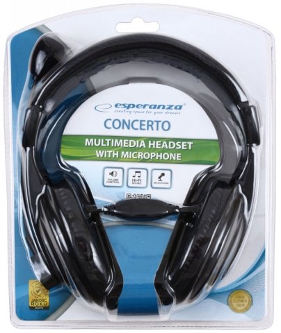 Наушники с микрофоном Esperanza EH103, черные