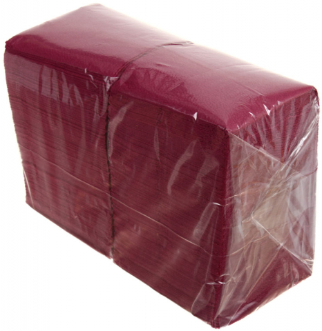 Салфетки сервировочные 24×24 см, 400 шт., бордовые