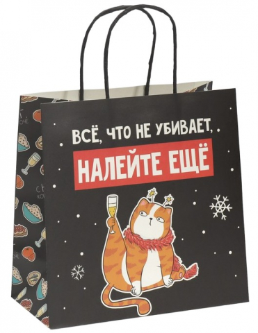 Пакет подарочный бумажный «Давай наливай», 22*22*11 см Пакет подарочный бумажный «Давай наливай», 22*22*11 см