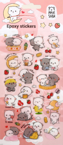 Наклейки гелевые Meshu 10×23 см, Cute Kittens Наклейки гелевые Meshu 10×23 см, Cute Kittens