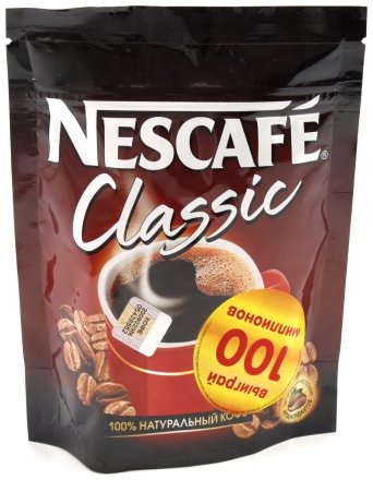 Кофе растворимый Nescafe Classic, 75 г, в пакете