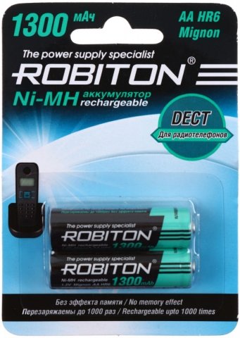 Аккумулятор Robiton AА, HR6, 1.2V, 1300 mAh (2 шт. в упаковке)