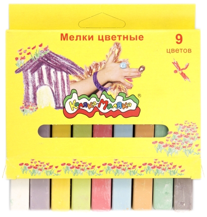 Мелки школьные «Каляка-Маляка», 9 шт., 9 цветов Мелки школьные «Каляка-Маляка», 9 шт., 9 цветов