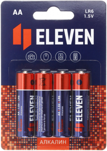 Батарейки щелочные Eleven AA, LR6, 1.5V, 4 шт.