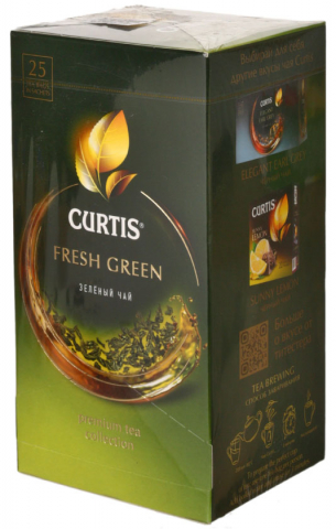 Чай Curtis, 42,5 г, 25 пакетиков, Fresh Green, зеленый чай Чай Curtis, 42,5 г, 25 пакетиков, Fresh Green, зеленый чай