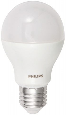 Лампа энергосберегающая светодиодная Philips, 7W (65W), 230V, цоколь E27, 3000K, 680 лм, телый белый свет