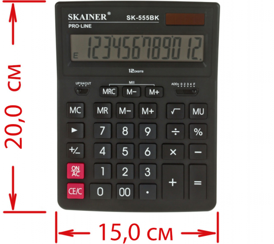 Калькулятор 12-разрядный Skainer SK-555 черный