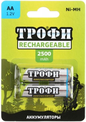 Аккумулятор «Трофи» , AА, 1.2V, 2500 mAh (2 шт. в упаковке)