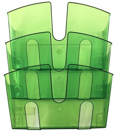 Лоток секционный настенный «Юниопт» (3 секции), 420*335*90 мм, прозрачный зеленый