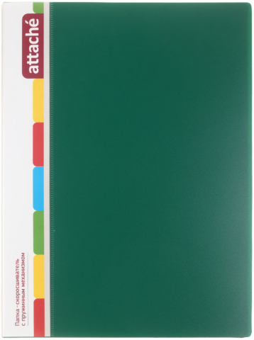 Папка-скоросшиватель пластиковая с пружиной Attache, толщина пластика 0,7 мм, зеленая