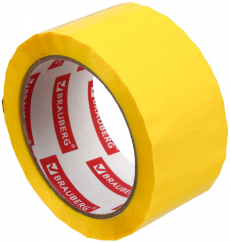 Клейкая лента упаковочная цветная Brauberg 48 мм×66 м, толщина ленты 45 мкм, желтая Клейкая лента упаковочная цветная Brauberg 48 мм×66 м, толщина ленты 45 мкм, желтая