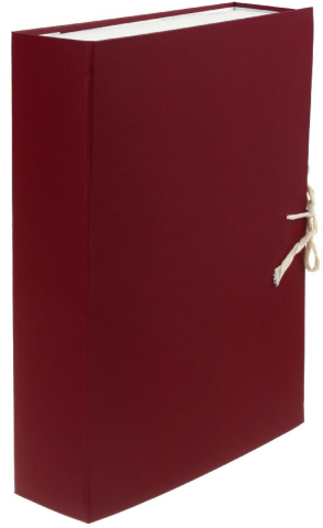 Короб архивный бумвиниловый на завязках Brauberg Archive, корешок 70 мм, 240*330*70 мм, бордовый