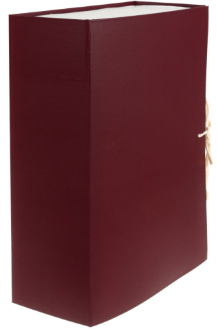 Короб архивный бумвиниловый на завязках Brauberg Archive корешок 100 мм, 240×330×100 мм, бордовый