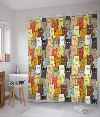 Фотоштора в ванную Joy Textile, 180*200 см, «Котятки» Фотоштора в ванную Joy Textile, 180*200 см, «Котятки»