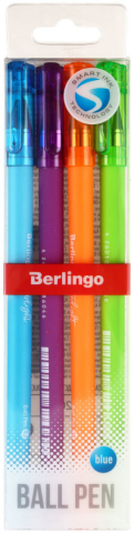 Набор шариковых ручек Berlingo Starlight, 4 шт., корпус ассорти, стержень синий