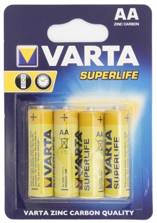 Батарейка солевая Varta Superlife, AA, R6P, 1.5V