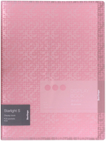 Папка пластиковая на 20 файлов Berlingo Starlight S, толщина пластика 0,6 мм, розовая с рисунком