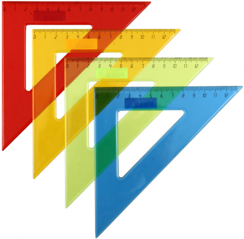 Треугольник пластиковый Prof-Press 12 см, 45°, ассорти Треугольник пластиковый Prof-Press 12 см, 45°, ассорти