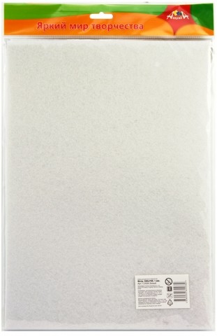 Фетр для рукоделия «Апплика», 50*70 см, 1 мм, белый