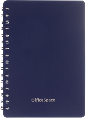 Книжка записная на гребне OfficeSpace Bace, 105*150 мм, 60 л., клетка, синяя