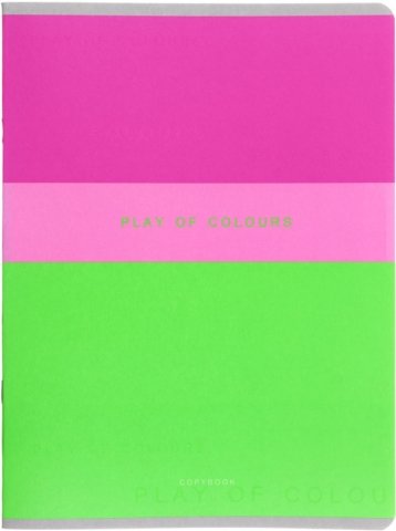 Тетрадь общая А4, 48 л. на скобе «Неоновый дуэт», 200*275 мм, клетка, «Зеленый и розовый»