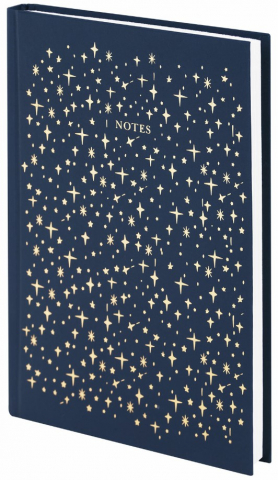 Ежедневник недатированный Staff (А5, фольга), 145*215 мм, 128 л., Stars, темно-синий