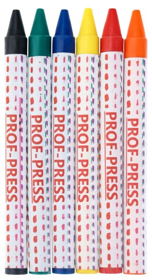 Мелки восковые Profit, 6 цветов, 6 шт., «Пушистый котенок»