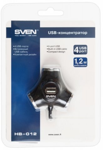 Концентратор USB Sven HB-012, черный