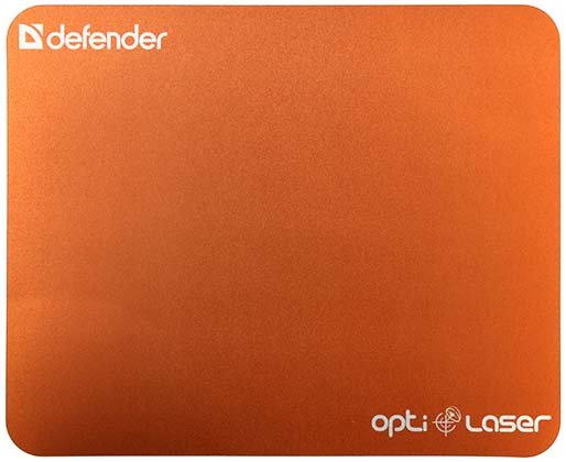 Коврик для мыши Defender Silver Opti-Laser 220×180×0,4 мм, оранжевый металлик