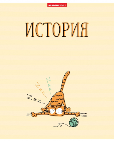 Тетрадь предметная А5, 48 л. на скобе «Жиза кота», 162*202 мм, клетка, «История»