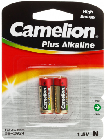 Батарейка щелочная Camelion Plus Alkaline, N, LR1, 1.5V, 2 шт.
