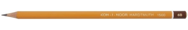 Карандаш чернографитный Koh-I-Noor 1500 твердость грифеля 6М, корпус желтый, с декоративным наконечником Карандаш чернографитный Koh-I-Noor 1500 твердость грифеля 6М, корпус желтый, с декоративным наконечником