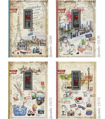 Книжка записная «Тетрадь-блокнот для записей» Bourgeois, 145*197 мм, 80 л., клетка, «15169-15172», ассорти Книжка записная «Тетрадь-блокнот для записей» Bourgeois, 145*197 мм, 80 л., клетка, «15169-15172», ассорти