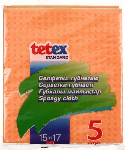 Салфетки губчатые Tetex, 150*170 мм, 5 шт., ассорти