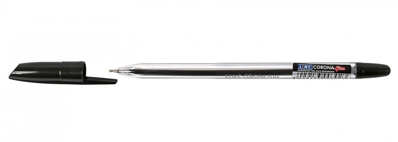 Ручка шариковая Linc Corona Plus корпус прозрачный, стержень черный