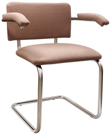 Стул офисный Silwia Arm Chrome для посетителей, обивка - ткань кофейного цвета, ZT18 Стул офисный Silwia Arm Chrome для посетителей, обивка - ткань кофейного цвета, ZT18