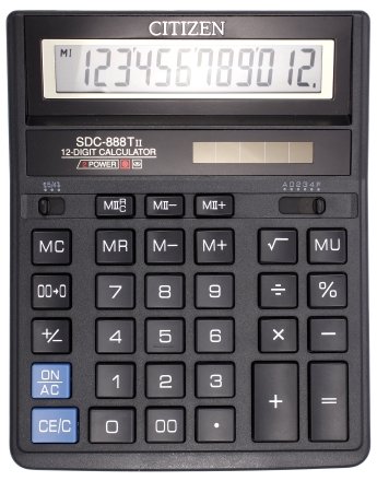 Калькулятор 12-разрядный Citizen SDC-888ТII, черный