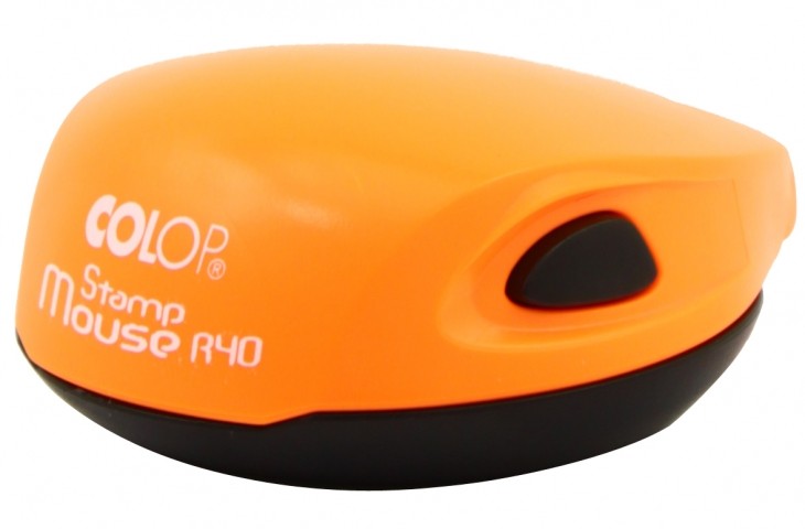 Полуавтоматическая оснастка Colop Stamp Mouse R40 для клише печати ø40 мм, корпус неон оранжевый Полуавтоматическая оснастка Colop Stamp Mouse R40 для клише печати ø40 мм, корпус неон оранжевый