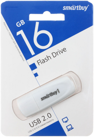 Флеш-накопитель SmartBuy Scout, 16 Gb, корпус белый Флеш-накопитель SmartBuy Scout, 16 Gb, корпус белый